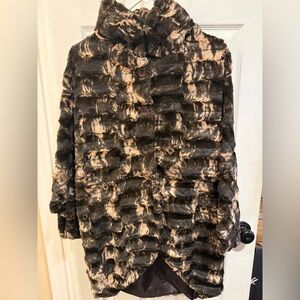 Elegant Brown Faux Fur Coat